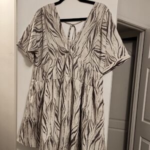 Zebra Print V-Neck Women's Top